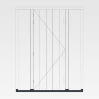 Achterdeur verticale groeven + twee zijlichten - 1