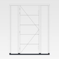 Achterdeur horizontale groeven + twee zijlichten - 1